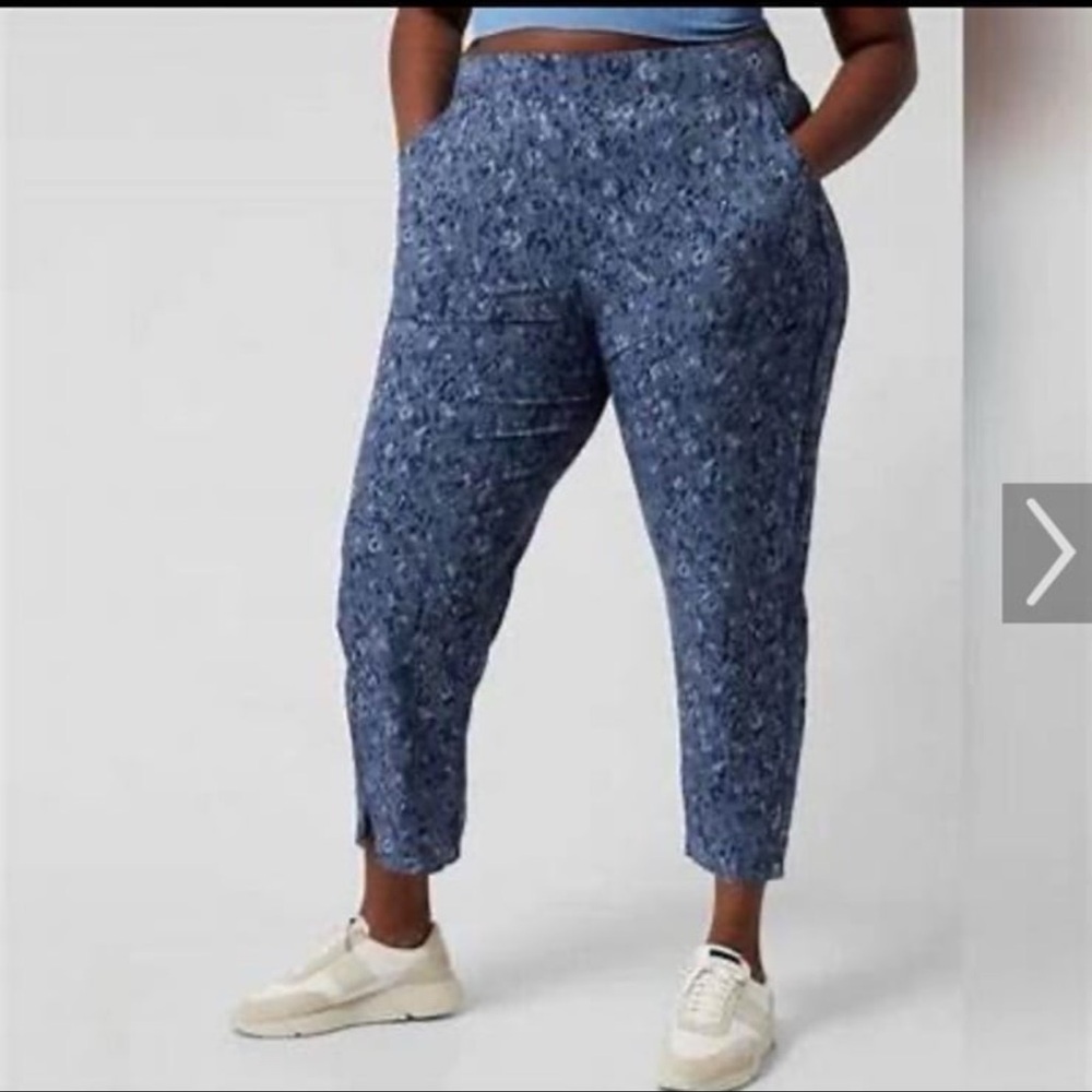 Athleta Brooklyn Ankle Pants Athleisure Active Chrome Blue Plus Size 22 NWOT